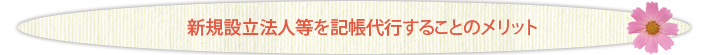 新規設立法人等を記帳代行することのメリット